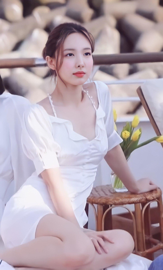 Nayeon's sexy white dress