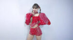 Lisa's Red Paisley Outfit