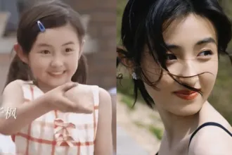 childhood photo of Guan Xiaotong