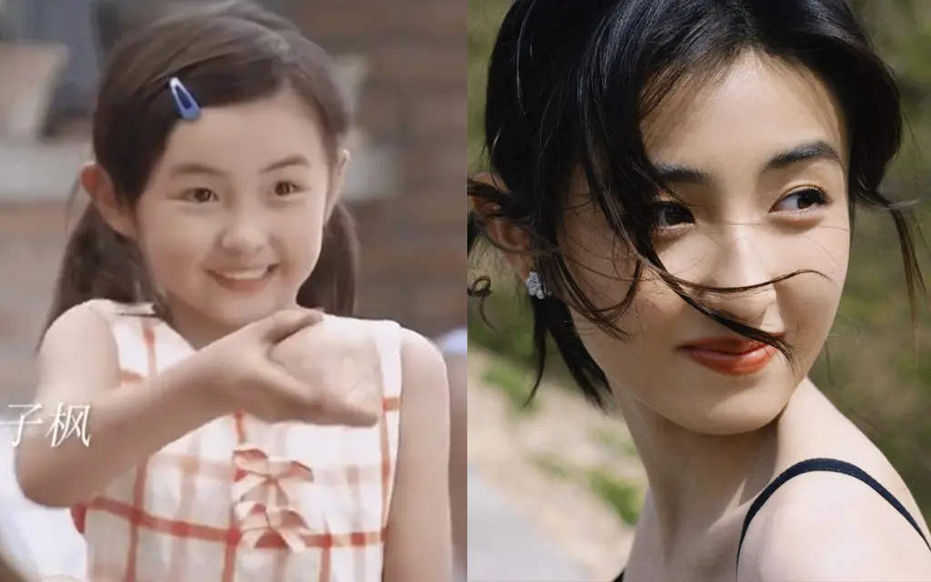 childhood photo of Guan Xiaotong